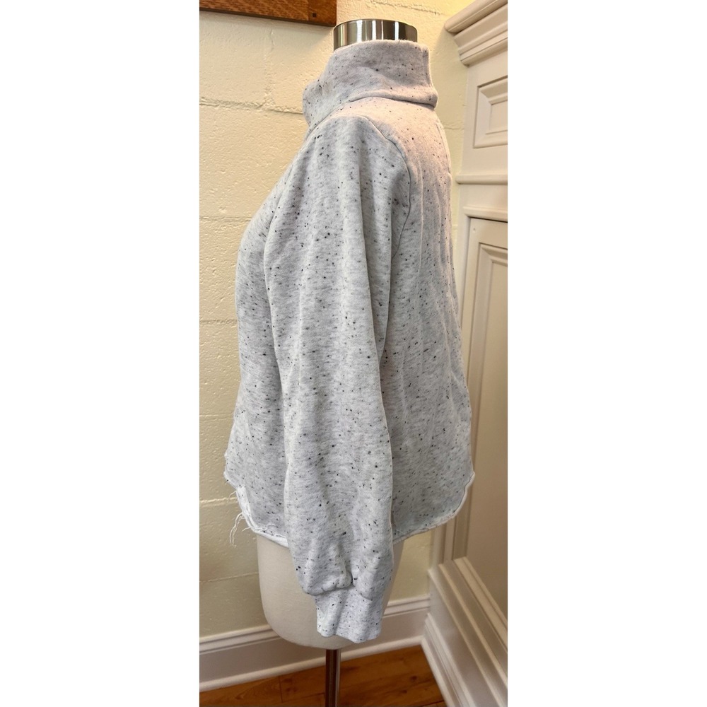 Madewell MWL Gray Crop Long Sleeve Sweatshirt Organic Cotton Sweater Sz Small - Picture 4 of 8
